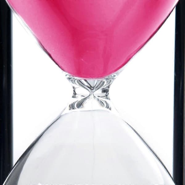 60 minuters timglas, sandtimer i trä, lämplig för studier, middagar, kontor, vardagsrum Pink black