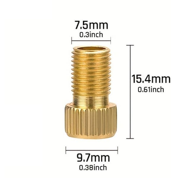 Sæt med 8 cykelpumpedyser, oppustningsdyser, adaptere til Presta til Schrader cykelventiler, messing