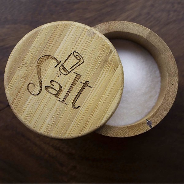 Totally Bamboo Salt Box, Bambuförvaringslåda med magnetiskt svänglock style 1