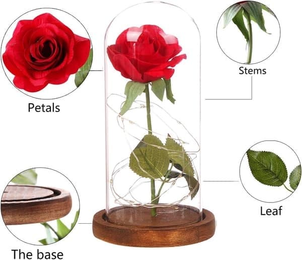 Evig rose fortryllet rose, fortryllet rose julebordpynt