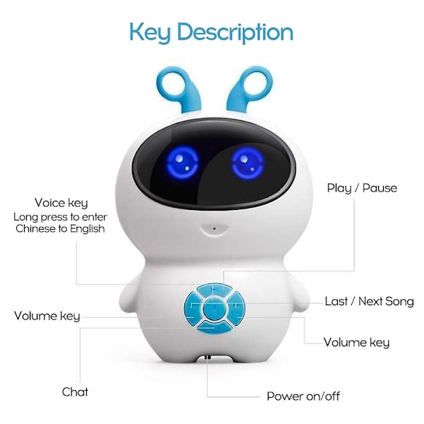 Lille hvid intelligent robot børneledsager robot synkron undervisning wifi internet tidlig uddannelse Little White (Pink)