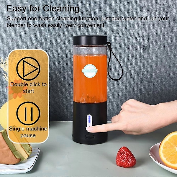 Personlig Blender för Smoothies och Shakes Smoothie Blender Mini Maskin 530ML Svart