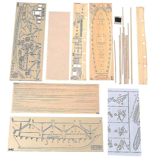 Ny 1:100 Halcon Træ Sejlbåd Model DIY Kit Skibsmontering Dekoration Gave
