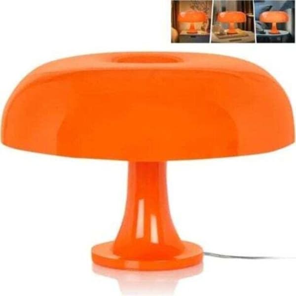 Sopplampe, oransje soppbordlampe, USB LED sopp nattbordslampe, 3 fargetemperaturer
