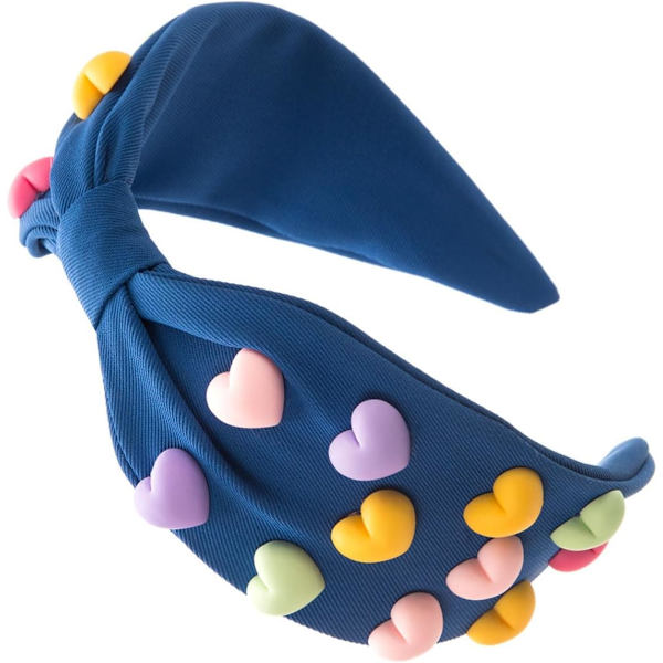 Hiustarvikkeet tytöille Solmittuja pantoja päivittäiseen käyttöön Leveitä hiuspantoja Vintage-kangaspanta Hääpanta Blue