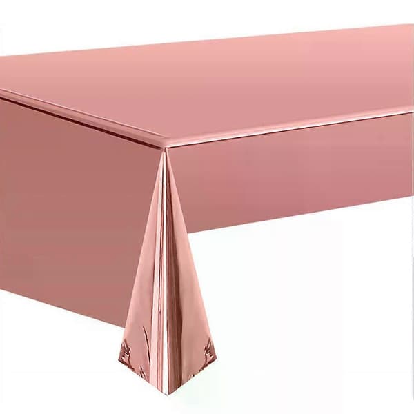 Rose Gull Sølvfarget PLAST BORDDUK engangs duk 137x274cm 54x108inch Festutstyr Duk Style E