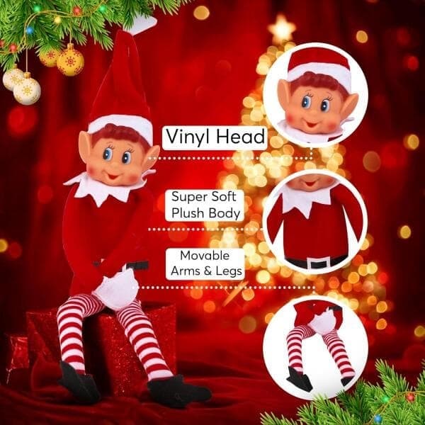 Elves Behavin Bad Christmas Festival Smiley Face Elf Pehmolelu