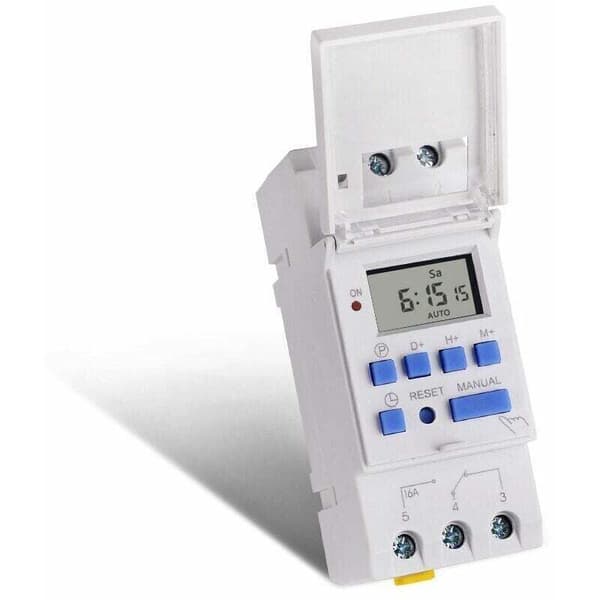 TM615-2 Programmerbar Timer, Tidsafbryder, Energibesparende, Varighedskontrol, DIN-skinne Montering, 220V AC