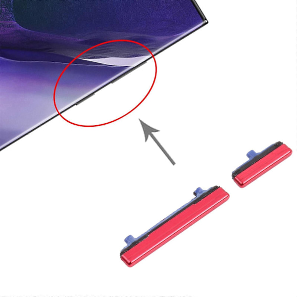 Til Samsung Galaxy Note20 Ultra Tænd/Sluk-knap og Lydstyrkeknap Red