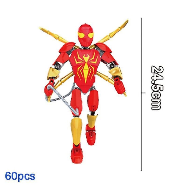 24 cm leksaksbyggsten Superhjälte Spider Man American Captain Brick Action Figur Montering Stor docka Modell Barn KSZ315-3