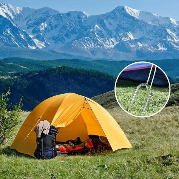 Pakke med 10 galvaniserte teltplugger, 30 cm teltstaker, trampolineankere for camping, hage, gjerder, husker