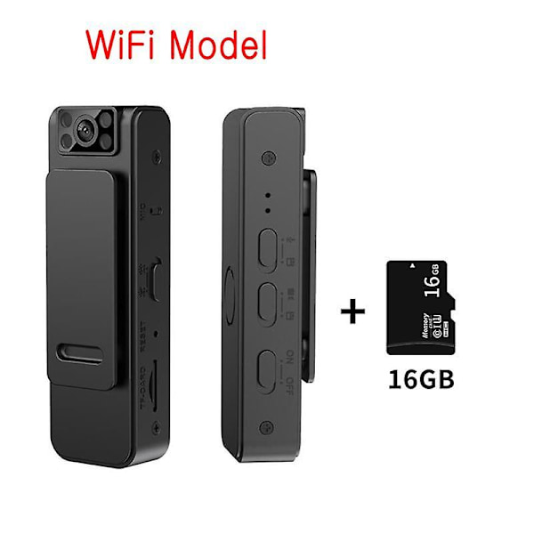 L8 Mini Kamera Video Lydoptager HD 1080P Konference Udendørs Sport Loop Optagelse Camcorder Lavalier Kamera Magnetisk Bagklips Camera with 16GB card