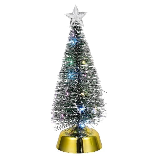 Opplyst tredekor Lysende juletrepynt Julefest Plast 10x10x25cm