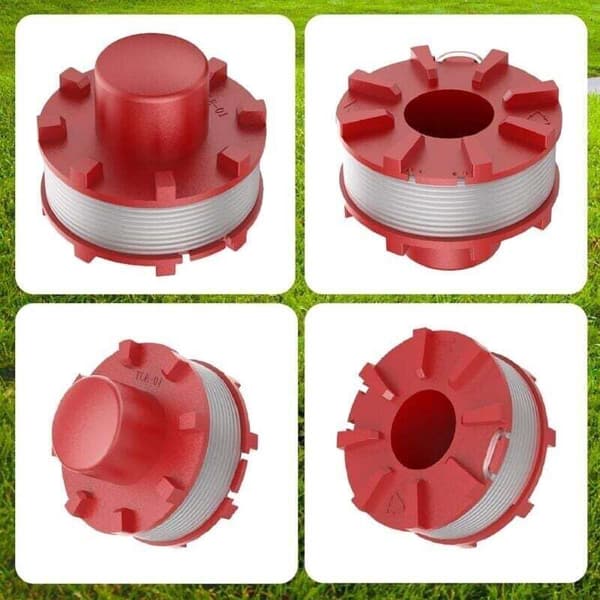 Erstatning 2,0 mm x 8 m Trimmerspole for Einhell CE-CT36/30 3405096, AGILLO 36/255 BL, AGILLO 18/200 (4 spoler + 1 deksel + 1 fjær)