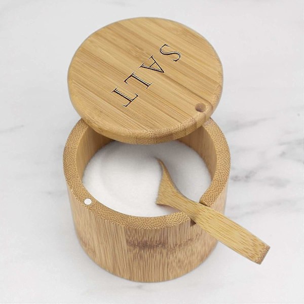 Totally Bamboo Salt Box, Bambuförvaringslåda med magnetiskt svänglock style 2