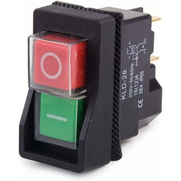 250V IP55 KJD17 KLD28 4-benet Start Stop på 2-Volt Strømafbryder Egnet til Værkstedsmaskiner (Sælges af Amazon)