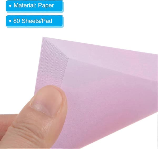 3 x 3 tommer Gradient Farve Sticky Notes, 12 pakker Klæbende Memoblokke 50 ark/blok Stærk, Pink