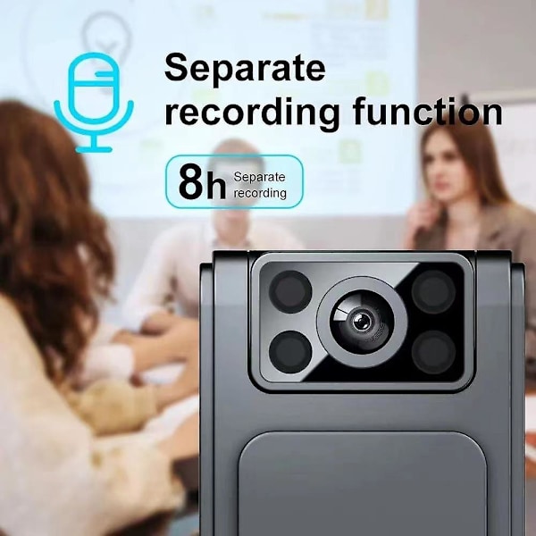L8 Mini Kamera Video Lydopptaker HD 1080P Konferanse Utendørs Sport Loop-opptak Videokamera Lavalier Kamera Magnetisk Klips Camera with 64GB card