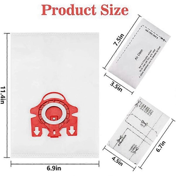 20-pack Ersättnings FJM 3D Efficiency Dammsugarpåse för S200, S300, S600, S4 S6 Compact C2 C1 Serie Behållare
