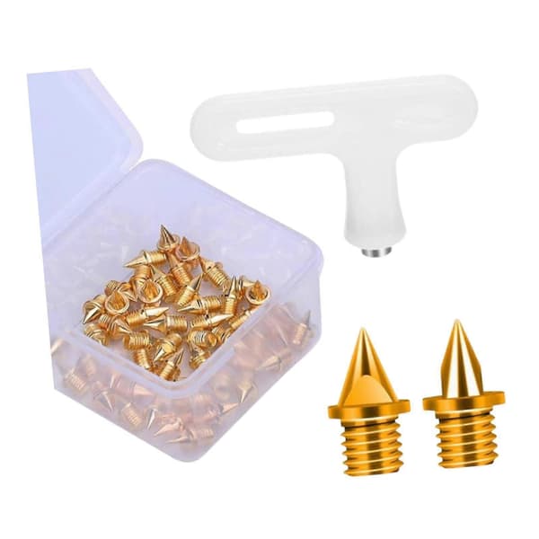 50-pakning 5 mm piggsko-pigger Erstatning Lette metallpigger for sprintløping Sport Voksne Gold