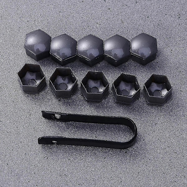 20 st 19 mm hjulmutterkapslar, hjulbultmutterkapslar, hexagonala däckmutterkapslar (svart) grey 21MM