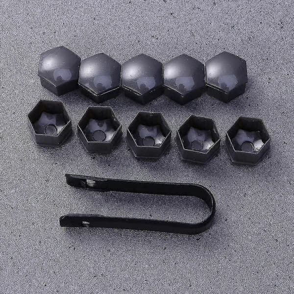 20 stk. 19 mm hjulmutterhette, hjulboltmutterhette deksler, sekskantede deksler for dekkmutre (svart) grey 21MM