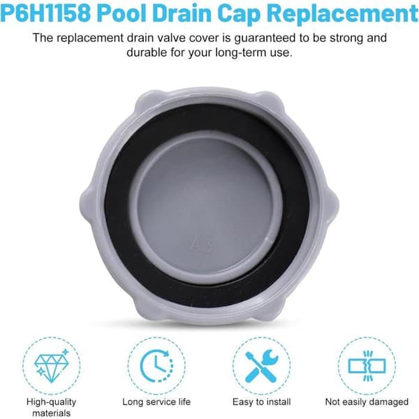 Ventilhætte - Pakke med 2 - Grå Plast - Kompatibel med P6H1158 P01006 - Til fritstående pools