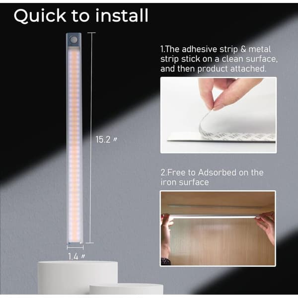 160 LED Trådløs Skabslampe, Køkken LED Strip Lys, Under Skab LED Køkkenbelysning