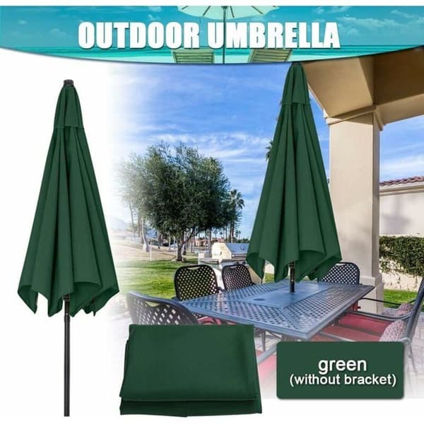 Udskiftningsbetræk til parasol 3 meter 6 arme Parasol-udskiftningsdug, kun dug (cremehvid)