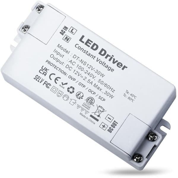 12V 30W LED-transformator, 220V til 12V 2.5A-transformator, AC til DC lavspenningsstrømforsyning, konstant spenning LED-driver