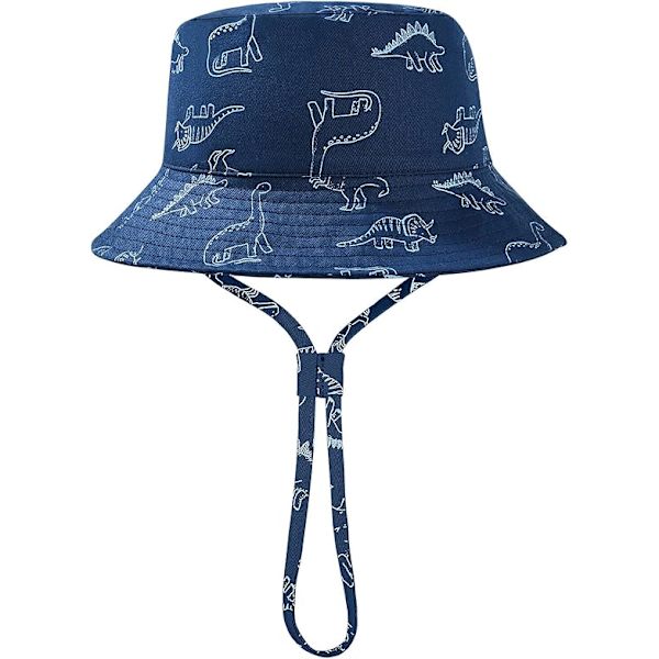 Baby Solhatt Småbarn Solskyddshatt för Baby Pojkar Flickor Barn Sommar Bucket Hatt UPF 50+ Vikbar Strandhatt Navy Blue
