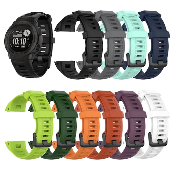 Silikon Klokkereim for Garmin Instinct Tactical/Instinct Tide/Instinct 2/Instinct Armbånd med Svart Spenne Army Green