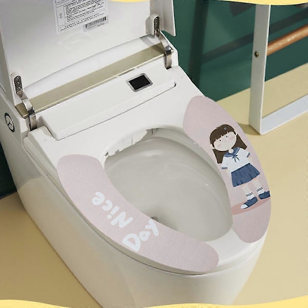 Kevyt ja ylellinen design-WC-istuimen kansi, pehmeä samettinen kylpyhuoneen tyyny itseliimautuvalla taustalla helppoa asennusta varten, pestävä ja