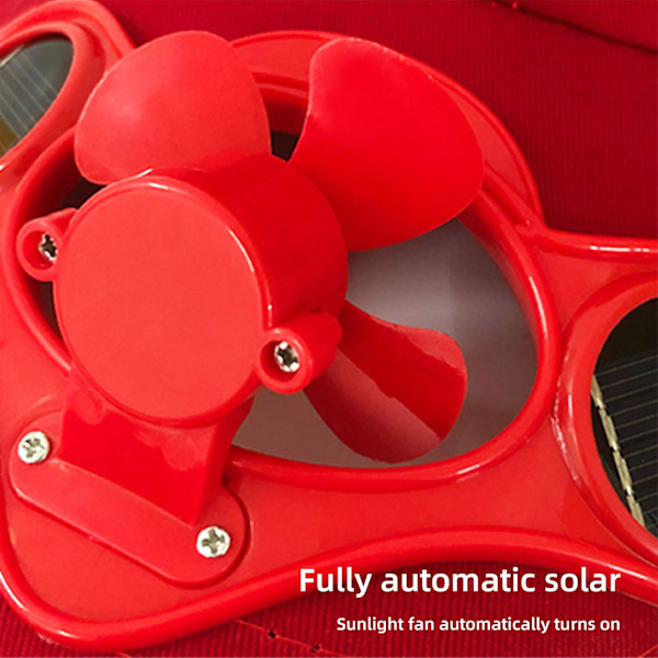 Aurinkokennotuuletinlippis kesään aurinkosuojaukseen ja ulkoiluun, 5 väriä Red