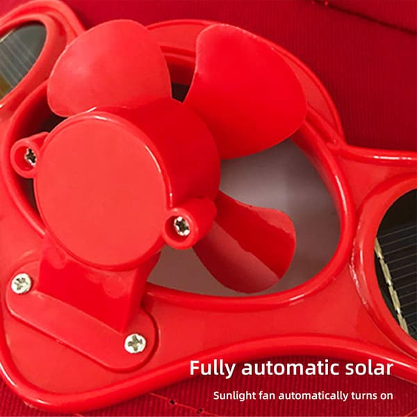 Sommer Solcellekasket med Ventilator til Solbeskyttelse og Udendørs Sport i 5 Farver Red