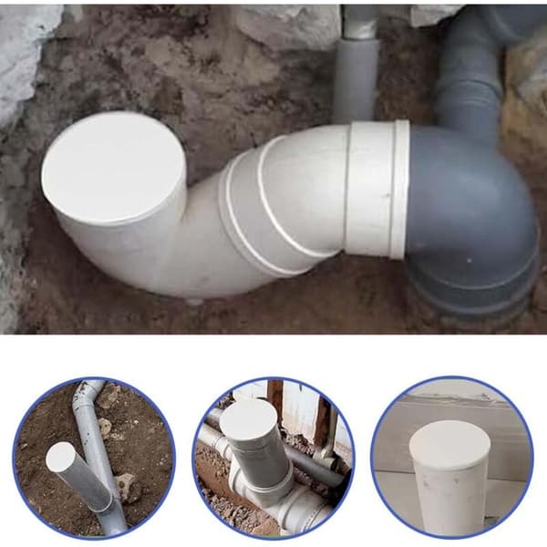 2 Stykker 100 mm Ventilationsrørdæksel, PVC-muffestik til Drænrør, Plastventilationsrørhætte til Luftsystem for at Forhindre Lugt