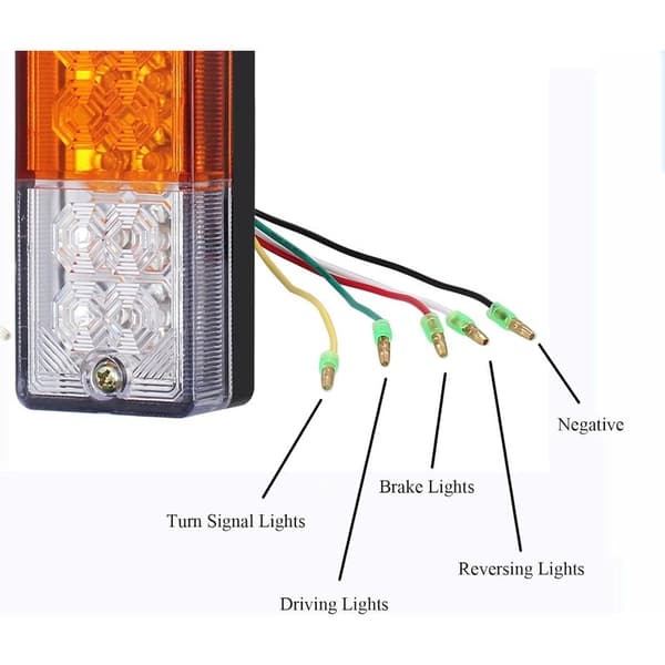 2 x LED baklykter, ryggelys, bremselys, blinklys, baklys, 40 LED, universell 12V/24V for tilhenger, lastebil, campingvogn, UV