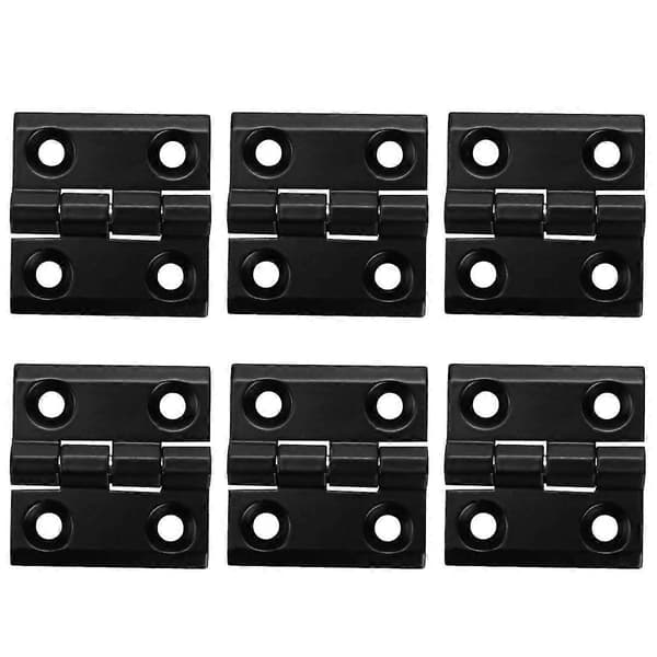 6 x Sort Aluminium Møbel Skabsdør Hængsel 50mm x 50mm
