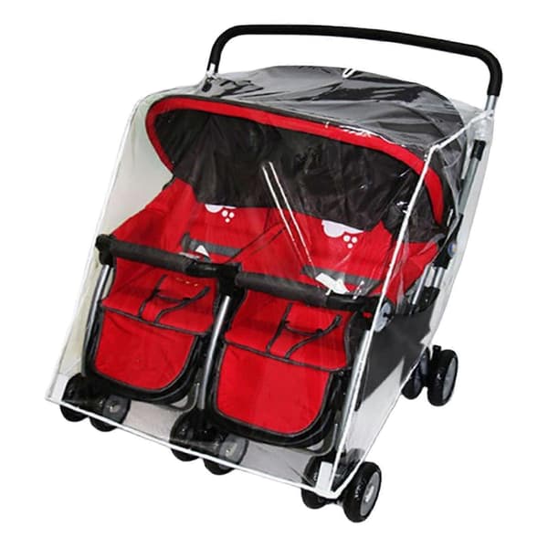 Regnskydd för tvillingvagnar, heltäckande skydd, vindtätt barnvagnsskydd för utomhusbruk front and rear seats