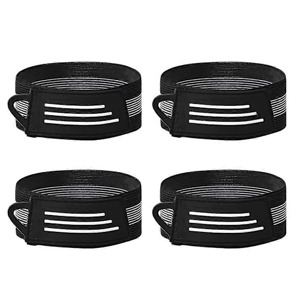 4 st. Cykel Ankelbensremmar Elastiska Ankelridning Puttee Cykling Säkerhetsbindning Black