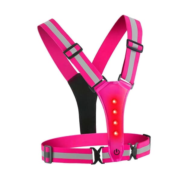 LED Refleksvest Pustende For Menn Kvinner Politibetjenter Ridning Rosa