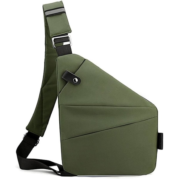 Stöldskyddande Reseväska, Cross Body Vattentät Reseväska, Slank Slingväska Cross Body Reseväska, Casual Ryggsäck, Bröstväskor för Män, Resor, Utomhus Army Green