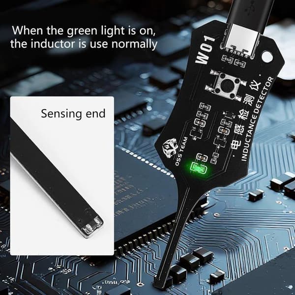 Induktans Tester - 1 Stykke - Bærbar - LED Detektion - Smartphone Reparation - 75 x 27 mm