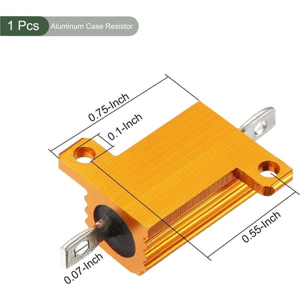 Aluminiumhusmodstand, Desktop LED-konverter udskiftningsviklet modstand, fremragende til hverdagsbrug (guld, 10W 20 Ohm)