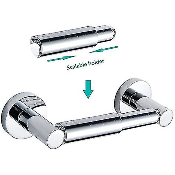 Toalettrulls hållare Pappershållare Väggmonterad Fjäderbelastad Flexibel Rund Montering Vävnadsställ Hängare Badrum Kök