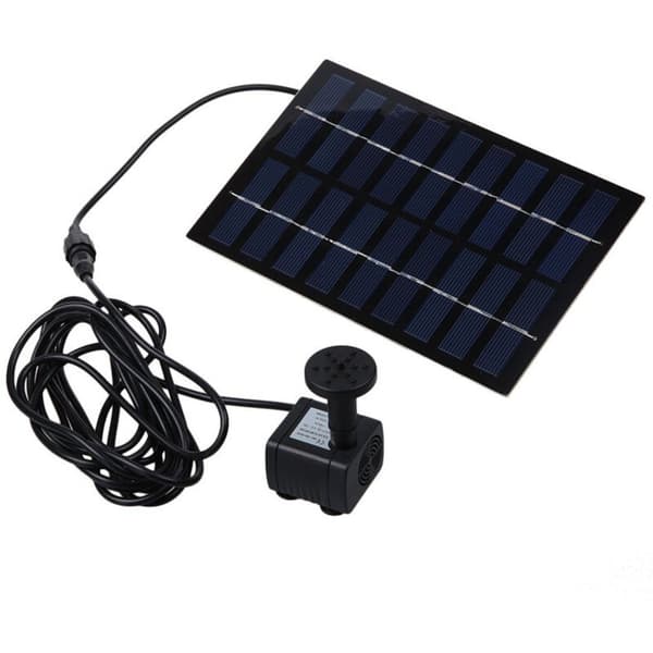 Solar springvandspumpe, 9V, 1.8W, 165 l/t, PET solpanel, vandingssæt til springvand, dam, pool, have