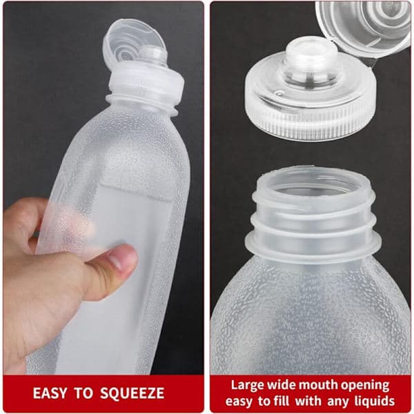Klemflasker for krydder, sauser, olivenoljedispenser, ketchupeklemmer, 3-pakning 17 oz (500 ml)