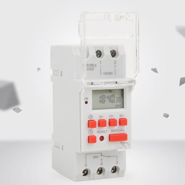 12V DC 30A ugentlig timer-kontakt LCD tænd/sluk-styring med nedtællingsfunktion - 8,7 cm x 3,5 cm x 6,5 cm