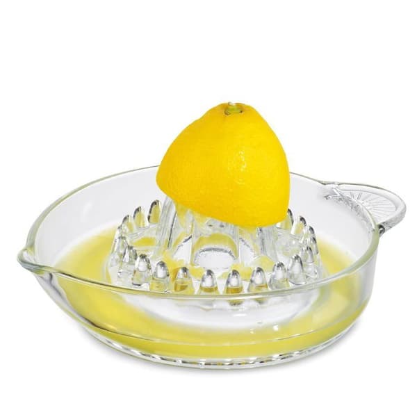 Citruspress i glas - 1 del - Klassisk design - Manuell pressning - För citrusfrukter - Ø 15 cm
