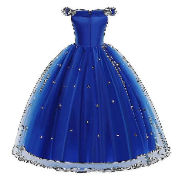 Flickklänning Askungen Prinsessklänning Halloweenkostym-8 130cm